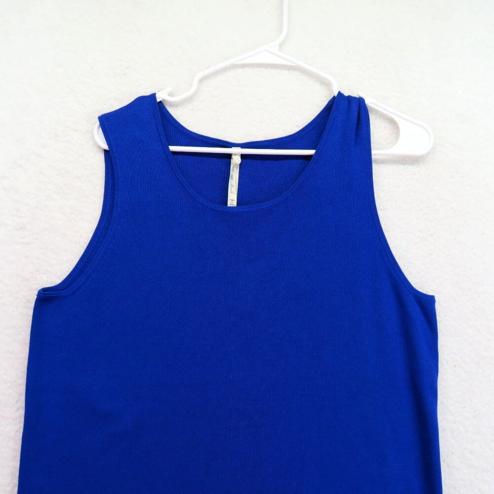 Leo Nicole Sweater Womens Size 1X Blue Tank Top Ribbed Knit Sleeveless New - Picture 2 of 9
